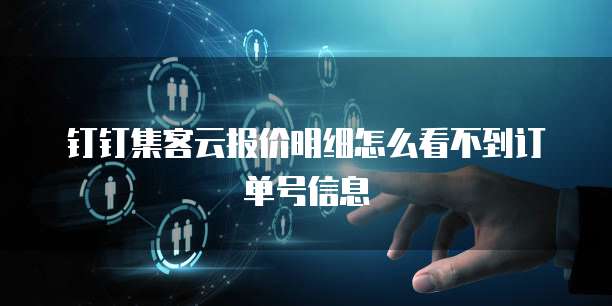 钉钉集客云报价明细怎么看不到订单号信息