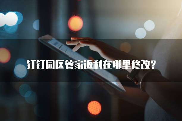 钉钉园区管家返利在哪里修改？