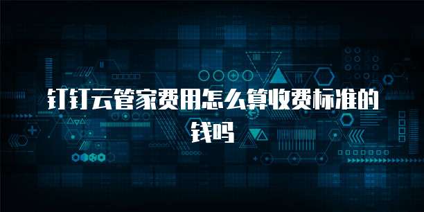 钉钉云管家费用怎么算收费标准的钱吗