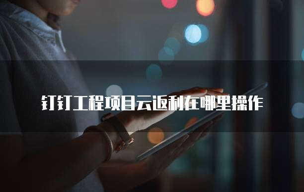 钉钉工程项目云返利在哪里操作
