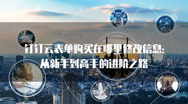 钉钉云表单购买在哪里修改信息:从新手到高手的进阶之路