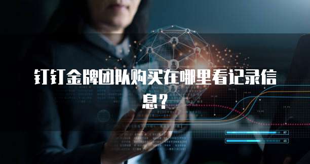 钉钉金牌团队购买在哪里看记录信息？