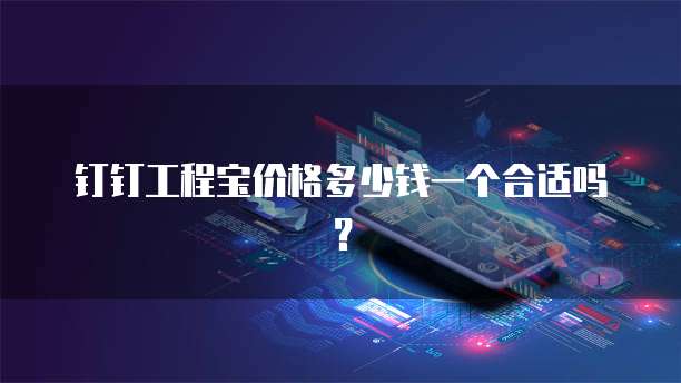 钉钉工程宝价格多少钱一个合适吗?