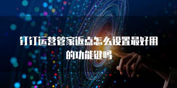 钉钉运营管家返点怎么设置最好用的功能键吗