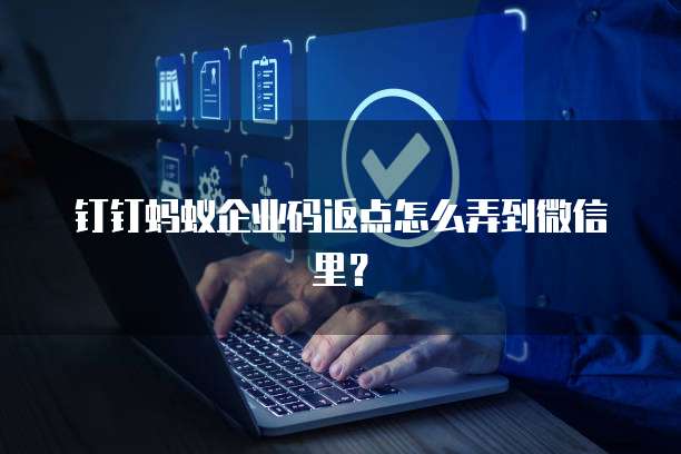 钉钉蚂蚁企业码返点怎么弄到微信里?