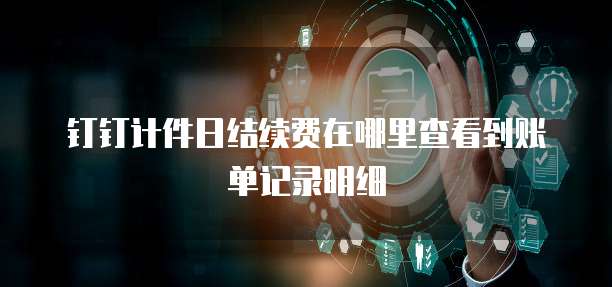 钉钉计件日结续费在哪里查看到账单记录明细