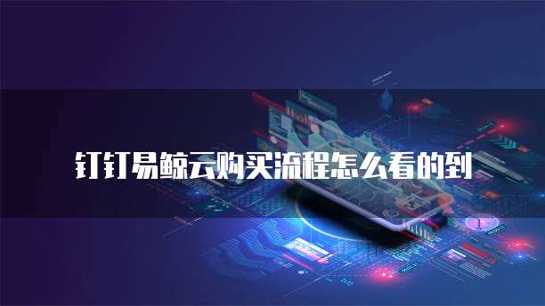 钉钉易鲸云购买流程怎么看的到