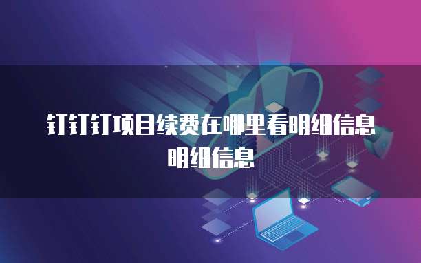 钉钉钉项目续费在哪里看明细信息明细信息