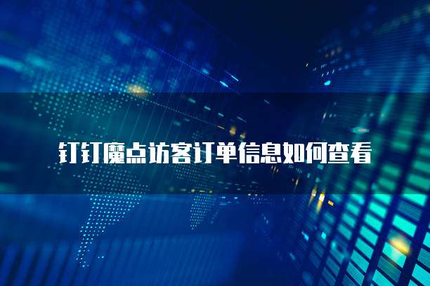 钉钉魔点访客订单信息如何查看