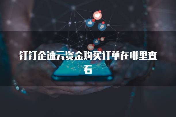钉钉企速云资金购买订单在哪里查看