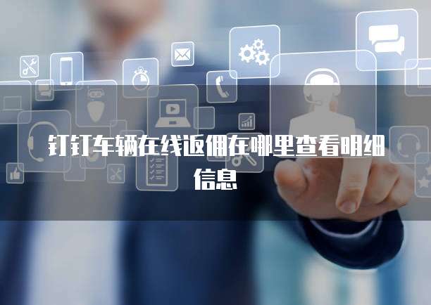 钉钉车辆在线返佣在哪里查看明细信息