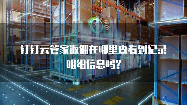 钉钉云管家返佣在哪里查看到记录明细信息吗?