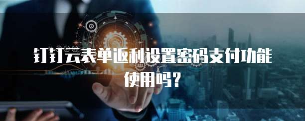 钉钉云表单返利设置密码支付功能使用吗？
