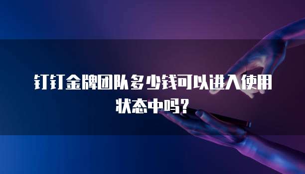 钉钉金牌团队多少钱可以进入使用状态中吗？