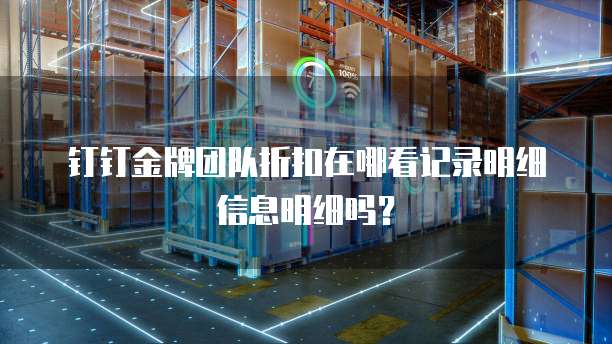 钉钉金牌团队折扣在哪看记录明细信息明细吗?