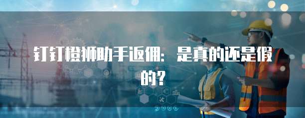 钉钉橙狮助手返佣：是真的还是假的？