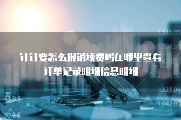 钉钉要怎么报销续费吗在哪里查看订单记录明细信息明细