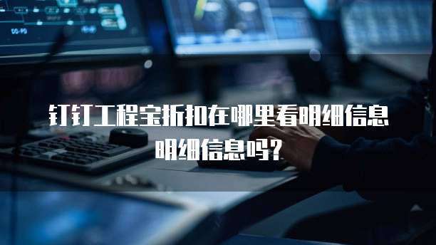钉钉工程宝折扣在哪里看明细信息明细信息吗？