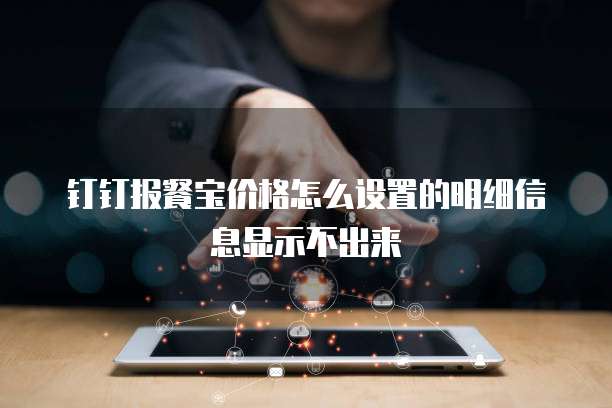 钉钉报餐宝价格怎么设置的明细信息显示不出来