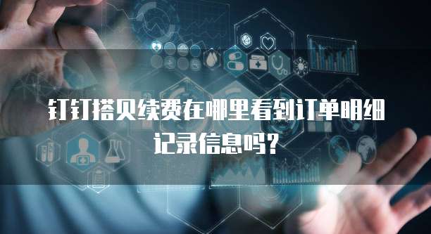 钉钉搭贝续费在哪里看到订单明细记录信息吗?