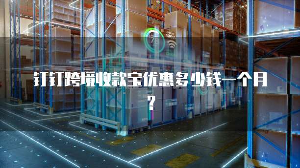 钉钉跨境收款宝优惠多少钱一个月？