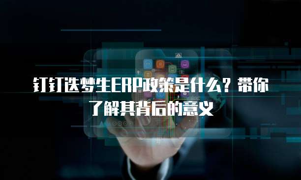 钉钉迭梦生ERP政策是什么？带你了解其背后的意义