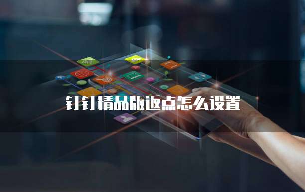 钉钉精品版返点怎么设置