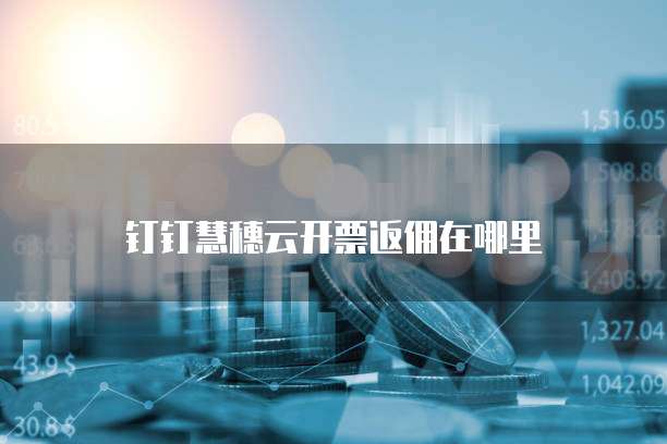 钉钉慧穗云开票返佣在哪里