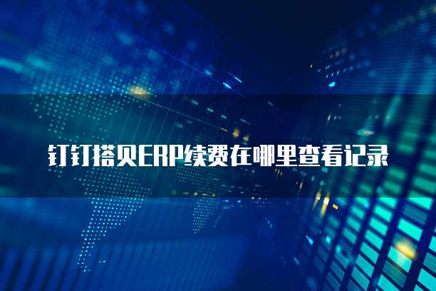 钉钉搭贝ERP续费在哪里查看记录