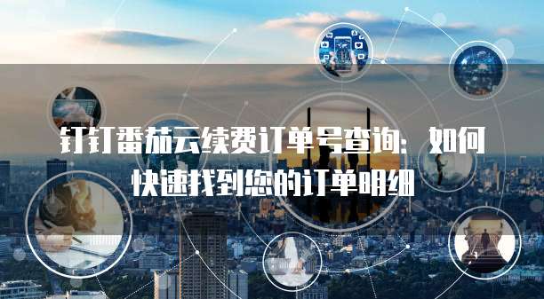 钉钉番茄云续费订单号查询:如何快速找到您的订单明细