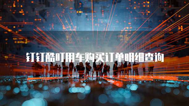 钉钉酷盯用车购买订单明细查询