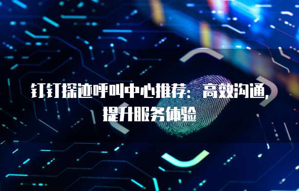钉钉探迹呼叫中心推荐：高效沟通，提升服务体验