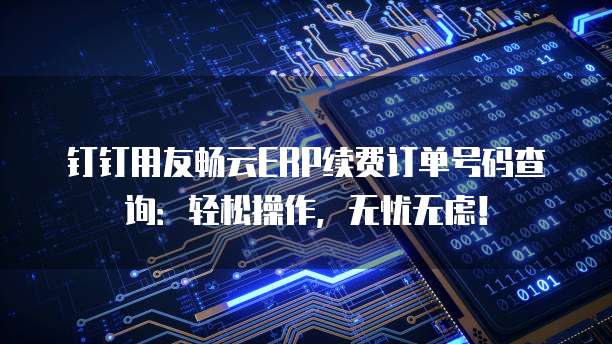 钉钉用友畅云ERP续费订单号码查询:轻松操作,无忧无虑!