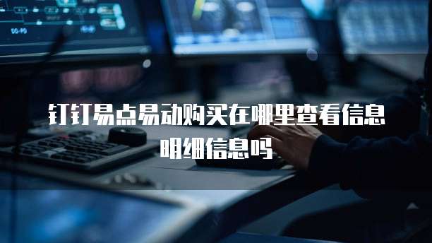 钉钉易点易动购买在哪里查看信息明细信息吗