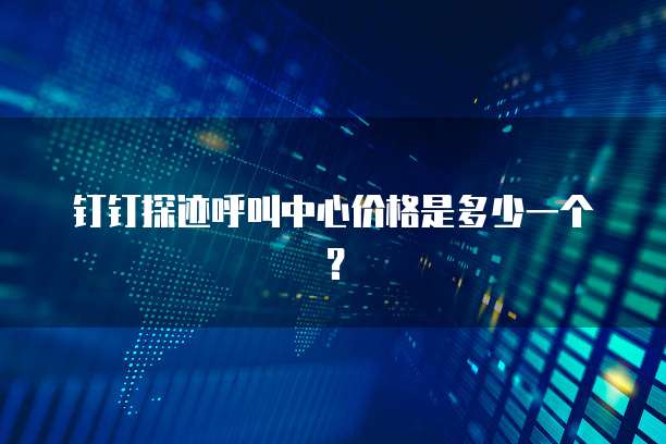 钉钉探迹呼叫中心价格是多少一个?