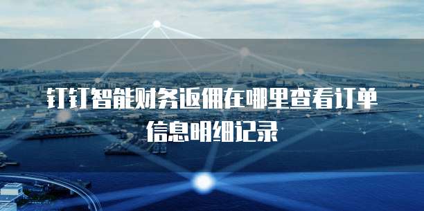 钉钉智能财务返佣在哪里查看订单信息明细记录