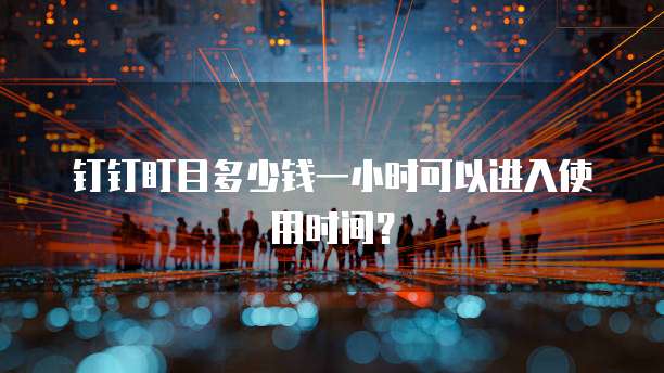 钉钉盯目多少钱一小时可以进入使用时间？