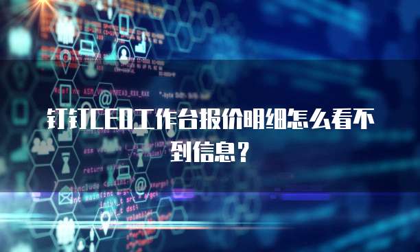 钉钉CEO工作台报价明细怎么看不到信息？