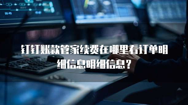 钉钉账款管家续费在哪里看订单明细信息明细信息?