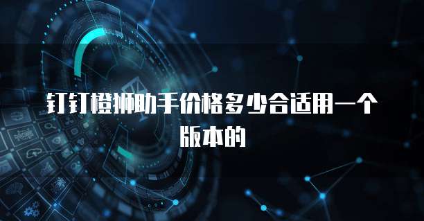 钉钉橙狮助手价格多少合适用一个版本的