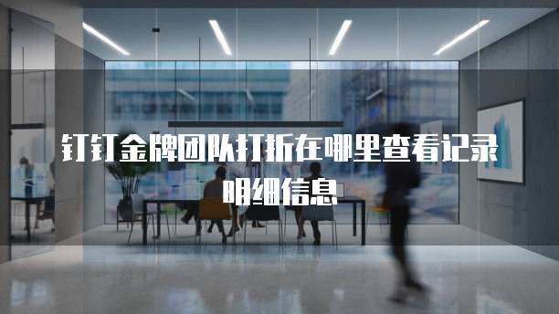 钉钉金牌团队打折在哪里查看记录明细信息