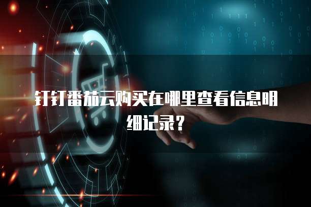 钉钉番茄云购买在哪里查看信息明细记录?