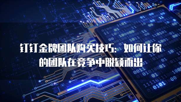 钉钉金牌团队购买技巧：如何让你的团队在竞争中脱颖而出