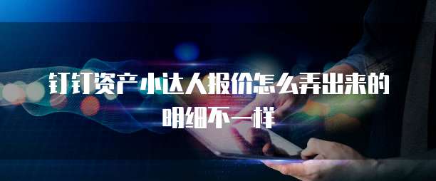 钉钉资产小达人报价怎么弄出来的明细不一样