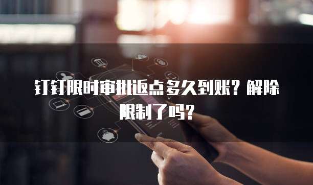 钉钉限时审批返点多久到账？解除限制了吗？
