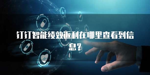 钉钉智能绩效返利在哪里查看到信息?