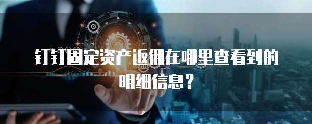 钉钉固定资产返佣在哪里查看到的明细信息?