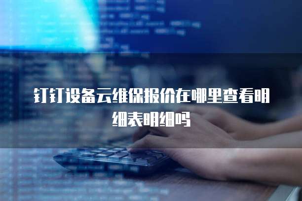 钉钉设备云维保报价在哪里查看明细表明细吗