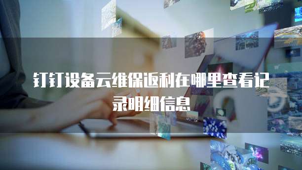 钉钉设备云维保返利在哪里查看记录明细信息
