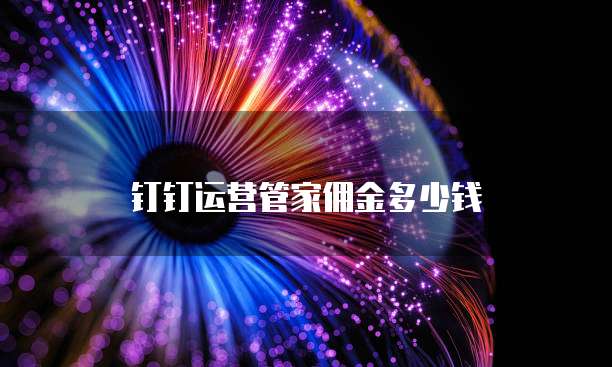 钉钉运营管家佣金多少钱